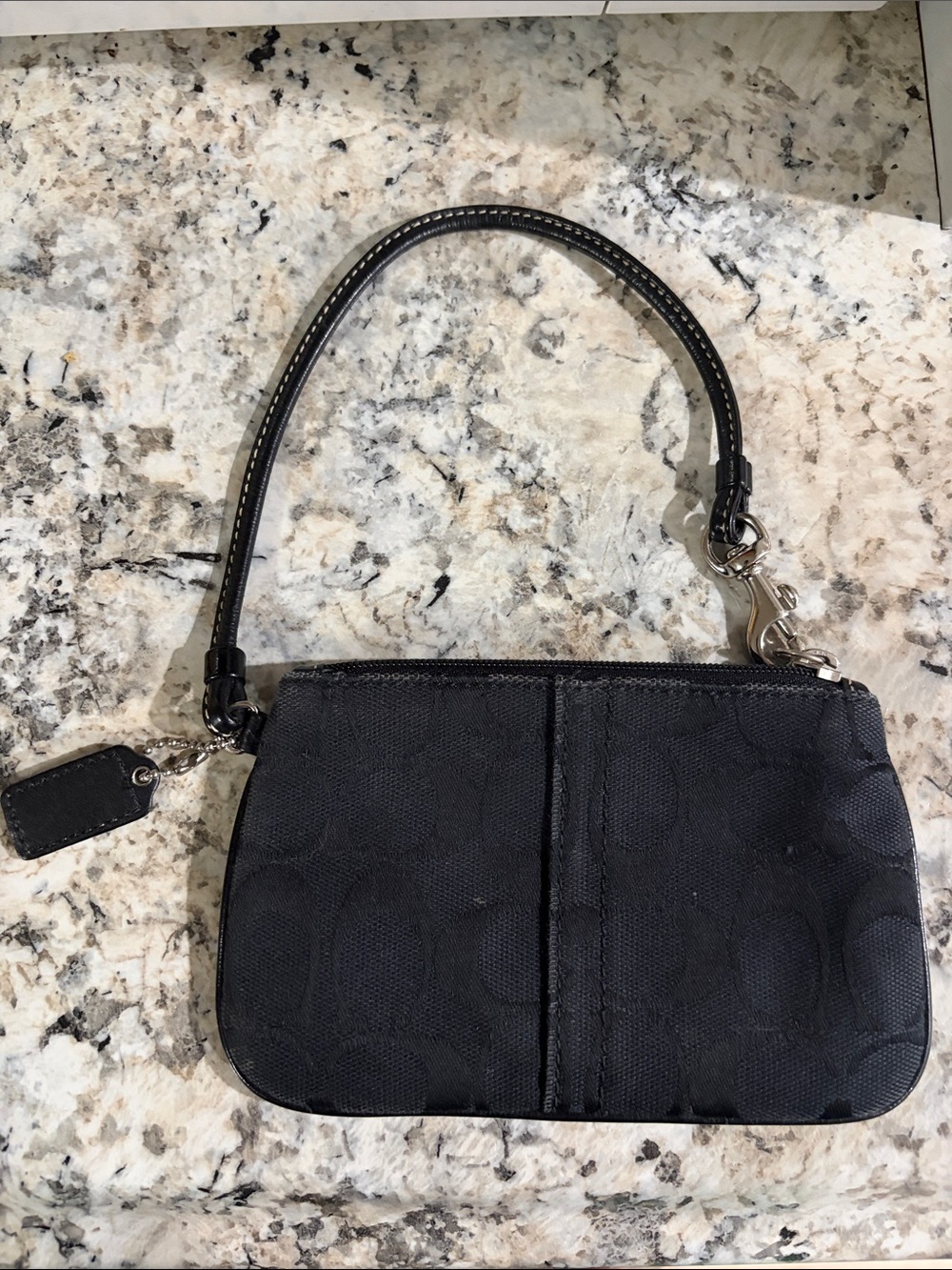 Coach Black Signature Wristlet